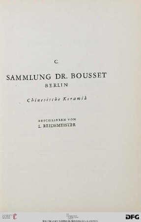Tonware der Han- (206 v. Chr. Bis 220 n. Chr.) und T’ang-Zeit (618-906) (Nr. 401a-409)