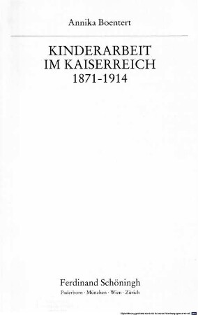 Kinderarbeit im Kaiserreich