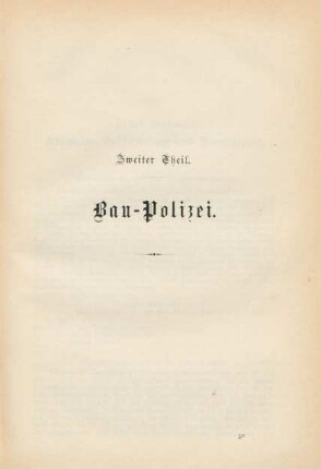 Zweiter Theil. Bau-Polizei