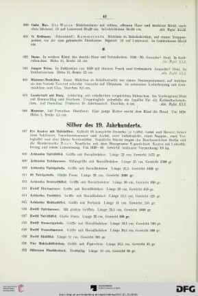 Silber des 19. Jahrhunderts (Nr. 607-693)