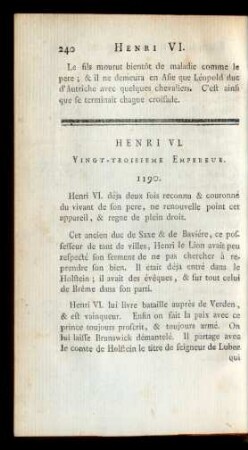 Henri VI. Vingt-Troisieme Empereur.