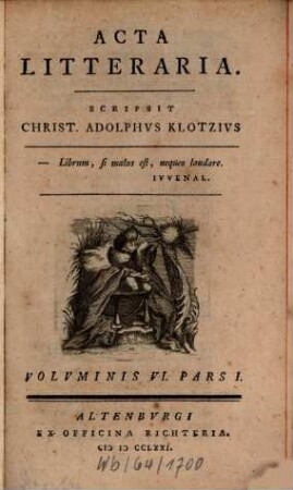 Acta litteraria. 6. 1771