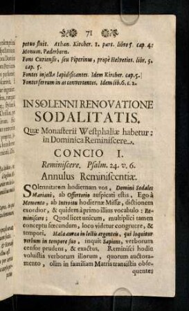 71-97, In Solenni Renovatione Sodalitatis