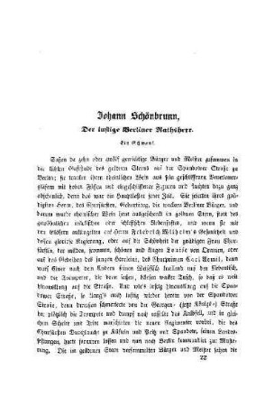 Johann Schönbrunn, der lustige Berliner Rathsherr. Ein Schwank