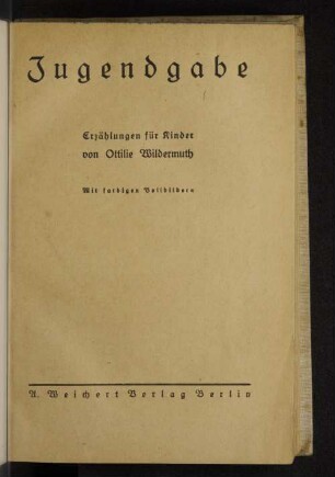 Jugendgabe : Erzählungen für Kinder