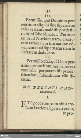 De Peccati Causa universè
