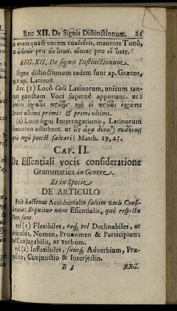 Cap. II. De Essentiali vocis consideratione Grammatica in Genere.