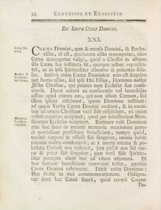 De Sacra Cœna Domini. XXI.