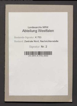 Territoriale Gliederung der "Zentrale"