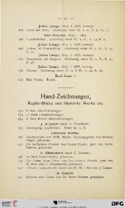 Hand-Zeichnungen, Kupfer-Stiche und illustrierte Werke etc. (Nr. 232-249)