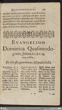 Evangelium Dominica Quasimodogeniti
