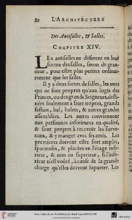 Chap. 14. : Des Antisalles & Salles