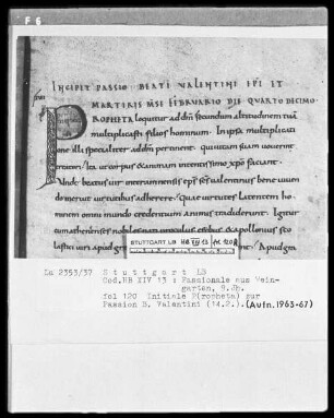 Passionale de Tempore — Initiale P(ropheta), Folio 120recto