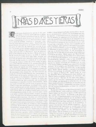 Notas de artes y letras