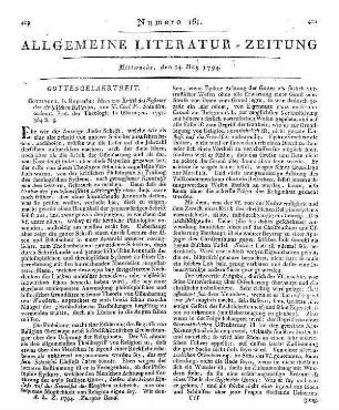 Stäudlin, C. F.: Ideen zur Kritik des Systems der christlichen Religion. Göttingen: Vandenhoeck u. Ruprecht 1791