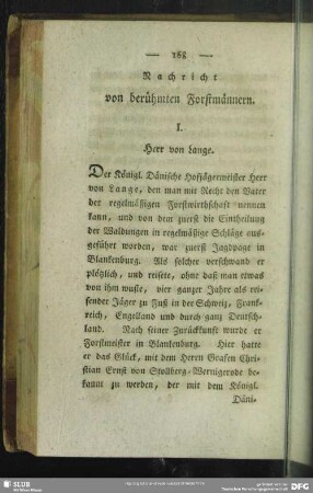 Nachricht von berühmten Forstmännern