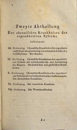 Über die Erkenntniß und Cur der chronischen Krankheiten des menschlichen Organismus, 3,2. Chronische Krankheiten des reproductiven Systems
