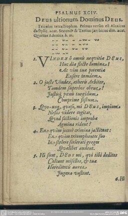 Psalmus XCIV. Deus ultionum Dominus Deus