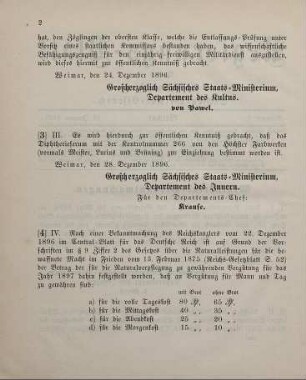 4. Ministerial-Bekanntmachung, betreffend die Naturalleistungen für die bewaffnete Macht im Frieden