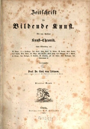 Zeitschrift für bildende Kunst. 4, 4. 1869