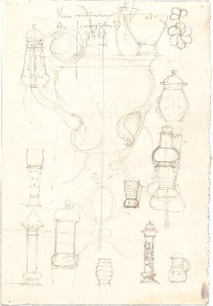 Gmelin, Leopold; Sammlung Gmelin: Handzeichnungen - Folio 4 - Vasen (Ansichten, Details)