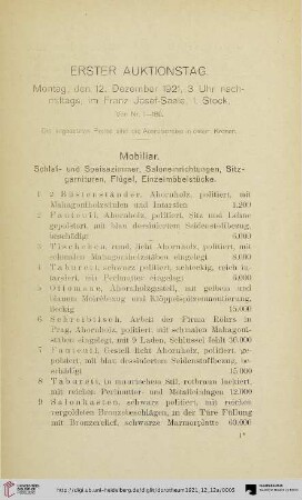 Erster Auktionstag
