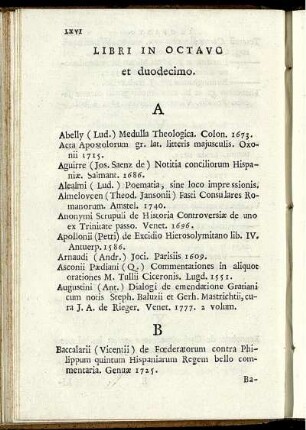 Libri In Octavo et duodecimo.
