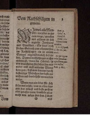 Von Rathschlägen in gemein
