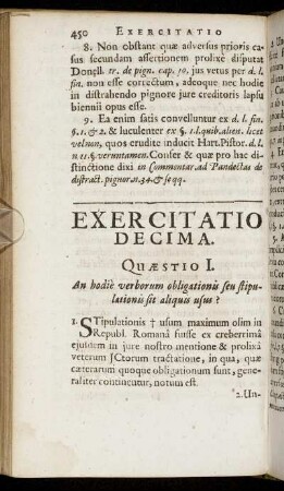 Exercitatio Decima.