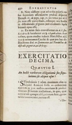 Exercitatio Decima.
