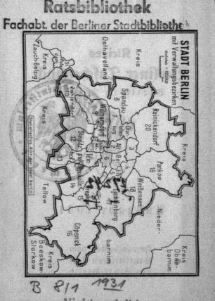 Karte: Stadt Berlin mit Verwaltungsbezirken