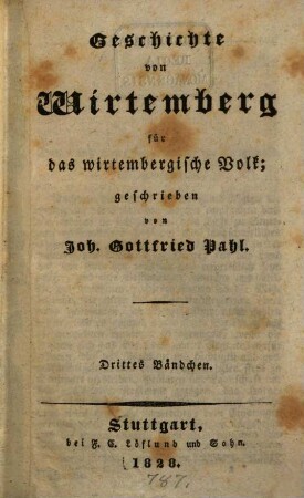 Geschichte von Wirtemberg : für das wirtembergische Volk geschrieben, 3