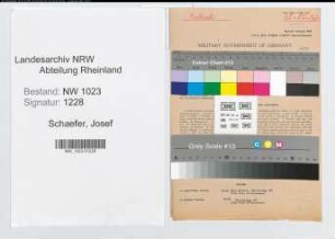 Entnazifizierung Josef Schaefer , geb. 04.01.1907 (Dentist)