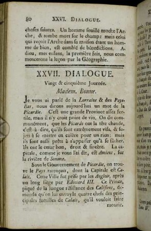 XXVII. Dialogue. Vingt & cinquième Journée.