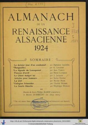 Almanach de la renaissance alsacienne