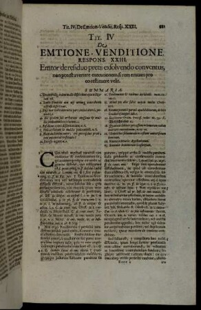 Tit. IV. De Emtione Venditione.