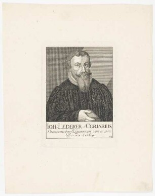 Bildnis des Ioh. Lederer