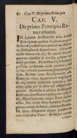 Cap. V. De primo Principio Renovationis