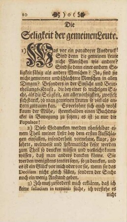 Die Seligkeit der gemeinen Leute