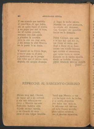 Reproche al sargento Chirino