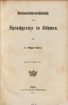 Nationalitätsverhältnisse und Sprachgrenze in Böhmen