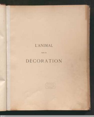 L' animal dans la décoration