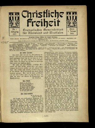 Christliche Freiheit / 25. Jahrgang 1909
