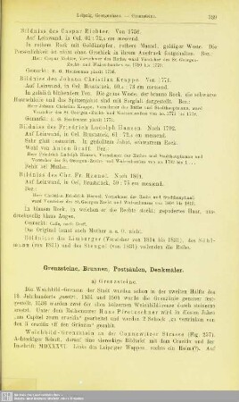 Grenzsteine, Brunnen, Postsäulen, Denkmäler