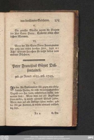 Peter Franciscus Güyot Desfontaines, geb. zu Rouen 1685, gest. 1745.