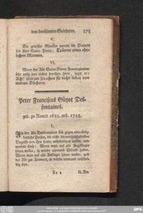 Peter Franciscus Güyot Desfontaines, geb. zu Rouen 1685, gest. 1745.