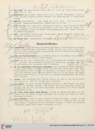 Handschriftliches (Nr. 813-820)