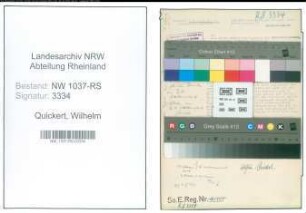 Entnazifizierung Wilhelm Quickert , geb. 11.04.1901 (Kassensekretaer)