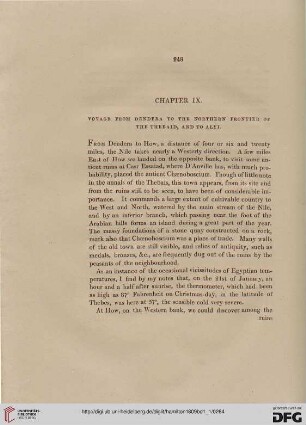 Chapter IX: Voyage from Dendera to the Northern Frontier of the Thebaid, and to Alyi
