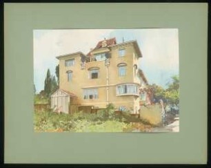 Villa Dr. Henneberg, Wien: Ansicht (aus: Moderne Villen in Meisteraquarellen, hrsg. von Gebr. R. Völkel, 1903-04)